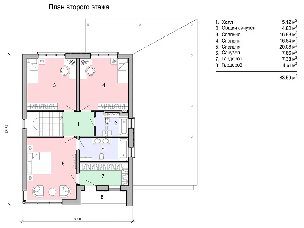 План второго этажа, проект АН-6