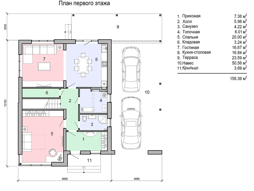 План первого этажа, проект АН-6